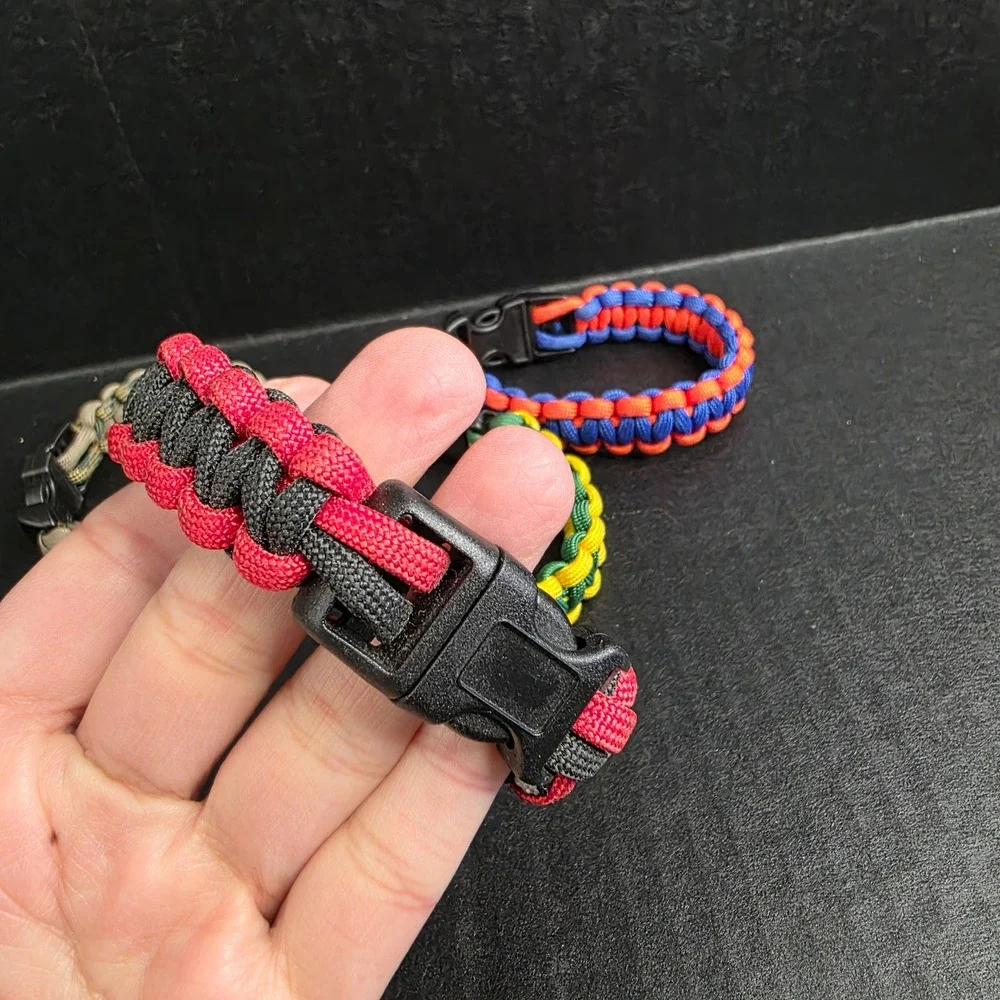 Handmade Paracord Survival Bracelet Lot Multi-Color Outdoor Gear 4pc